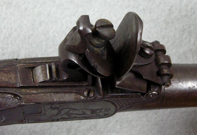 French Flintlock Muff Pistol engraved