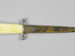 Dagger With Blue And Gold Blade