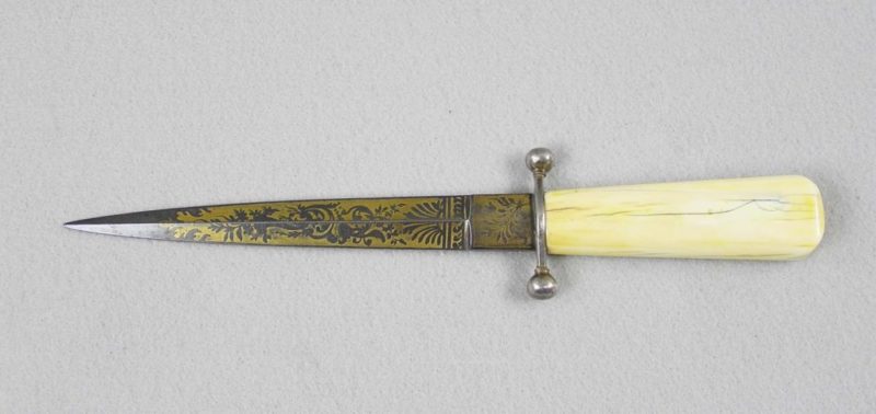 Dagger With Blue And Gold Blade